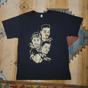 NY Hip Hop Legends Shirt Black Gold KRS One LL Cool J Rakim Big Daddy Kane Large